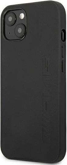 Mercedes-Benz Leather Hot Stamped Back Cover Leather / Silicone / Plastic Black (iPhone 14)