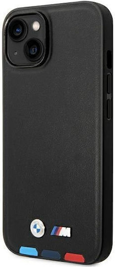 BMW Leather Stamp Tricolor MagSafe Back Cover Δερμάτινο / Σιλικόνης Μαύρο (iPhone 14)