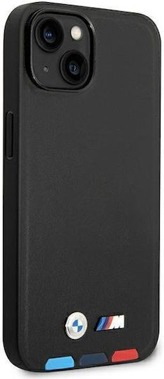 BMW Leather Stamp Tricolor MagSafe Back Cover Δερμάτινο / Σιλικόνης Μαύρο (iPhone 14)