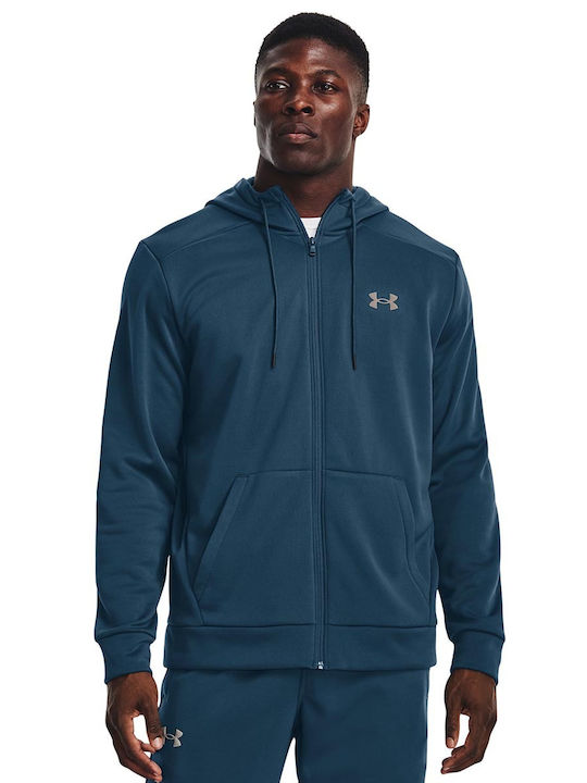 Under Armour Herren Sweatshirt Jacke mit Kapuze und Taschen Petrol Blau