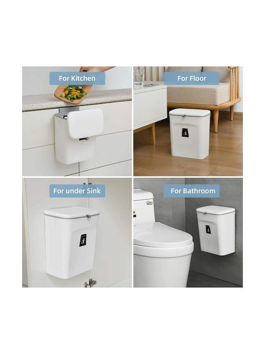 Next Waste Bin Waste Plastic for Cabinet White 9lt 1pcs
