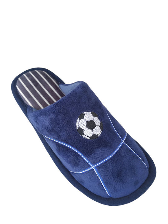 Winter Teen/Men's Slippers Navy Football Ball Winter Slippers Navy Football Ball