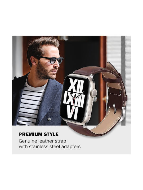 Crong Noble Band Λουράκι Δερμάτινο Μαύρο (Apple Watch 38/40/41mm)