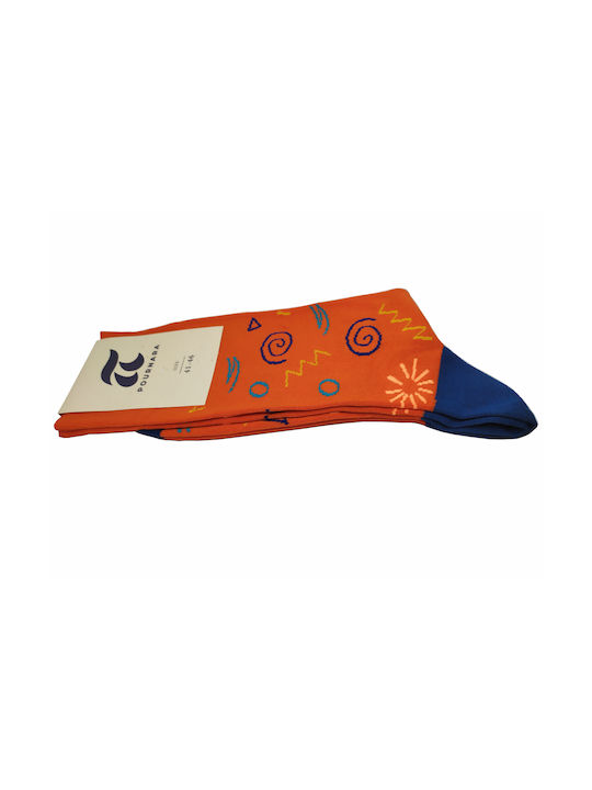 Pournara Men's Patterned Socks Orange