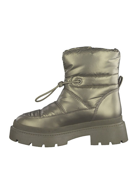 Damenstiefel mit mittlerem Absatz Gold