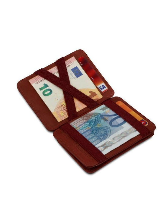 Δερμάτινο Ανδρικό Πορτοφόλι Καρτών με RFID Μπορντό