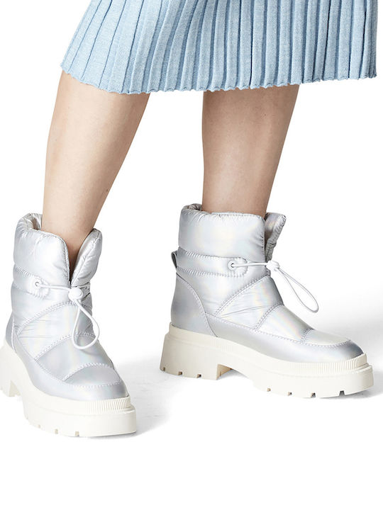 Stiefeletten Damen Silber
