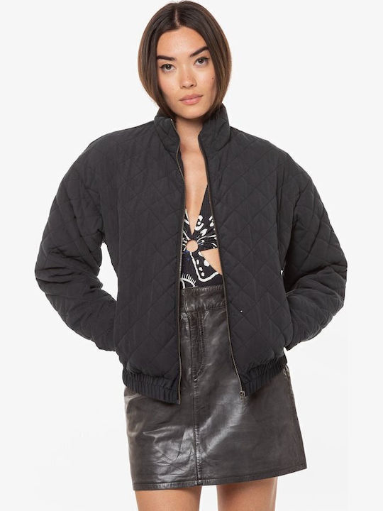 Path to Paradise Κοντό Γυναικείο Bomber Jacket Μαύρο