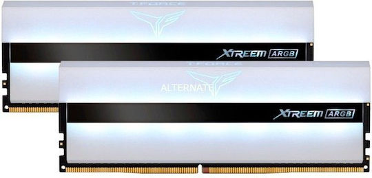 TeamGroup T-Force Xtreem ARGB White DDR4 16GB RAM με 2x8GB Modules και Ταχύτητα 3200 για Desktop