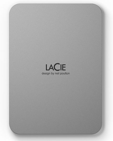 Lacie Mobile Drive USB 3.2 / USB-C Εξωτερικός HDD 2TB 2.5" Moon Silver