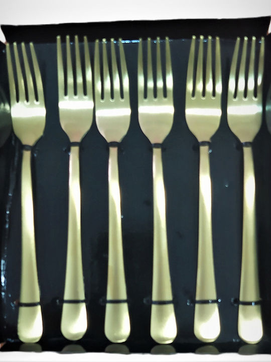 Bergner Metallic Table Fork Set Gold 6pcs