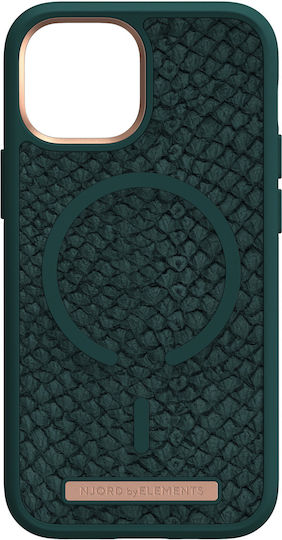 Njord Salmon Leather Back Cover Leather Green (iPhone 13 mini)