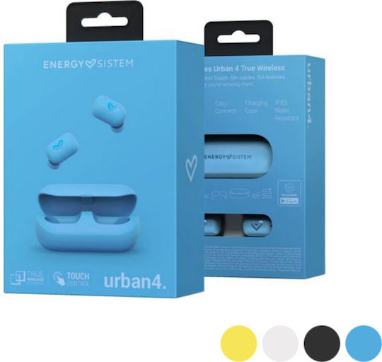 Energy Sistem Urban 4 In-ear Bluetooth Handsfree Ακουστικά με Αντοχή στον Ιδρώτα και Θήκη Φόρτισης Sky