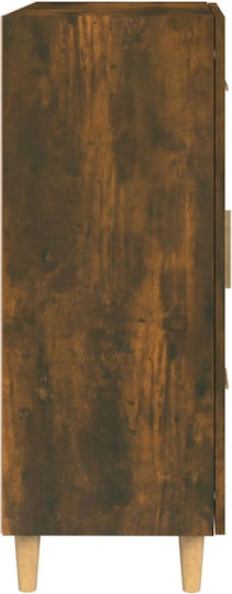 Wall Living Room Display Cabinet made of Particleboard with Glass Brown 69.5x34x90cm