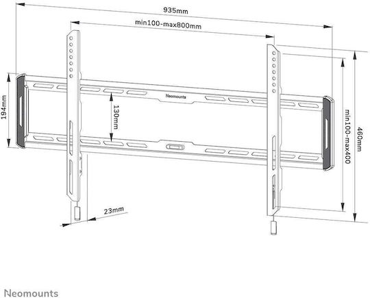Neomounts WL30-550BL18 NEOWL30-550BL18 Βάση Τηλεόρασης Τοίχου έως 86" και 70kg