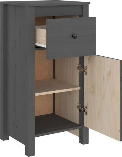 Dulap de Sufragerie de Podea din Lemn Masiv Gri 40x35x80 cm