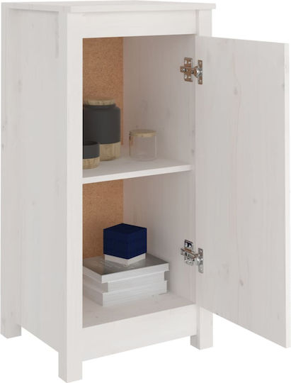 Living Room Cabinet Made of Solid Wood White 40x35x80cm