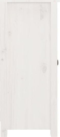 Living Room Cabinet Made of Solid Wood White 40x35x80cm