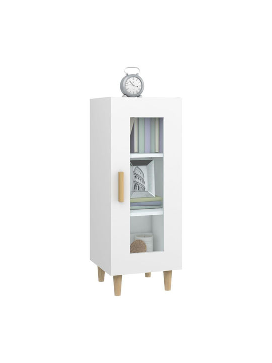 Висулка Витрина за хол от ПДЧ със Стъкло Бяла 34.5x34x90см
