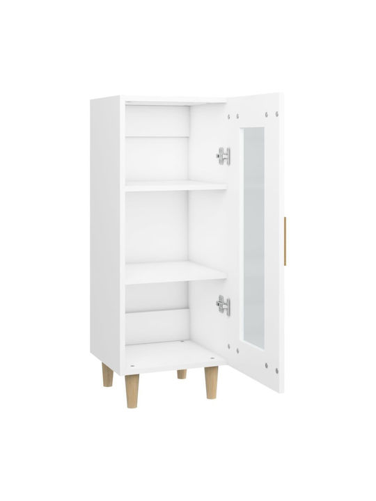 Висулка Витрина за хол от ПДЧ със Стъкло Бяла 34.5x34x90см