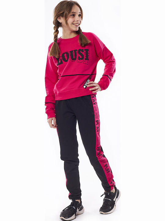 Kids Sweatpants Set Fuchsia 2pcs