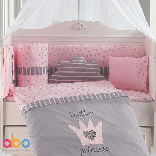 abo Σετ Κούνιας Little Princess με Θόλο Ροζ 9τμχ