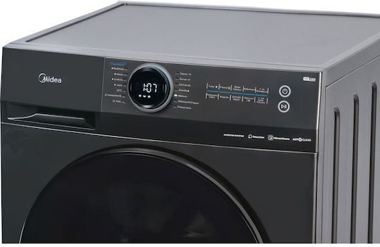 Midea Waschmaschine 9kg mit Dampftechnologie 1400 Umdrehungen BLDC Inverter Quattro Inox MF200W90WB/T-GR