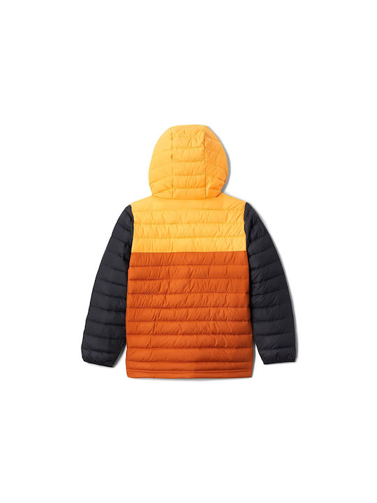 Columbia Kids Sports Jacket short Hooded Orange Powder Lite