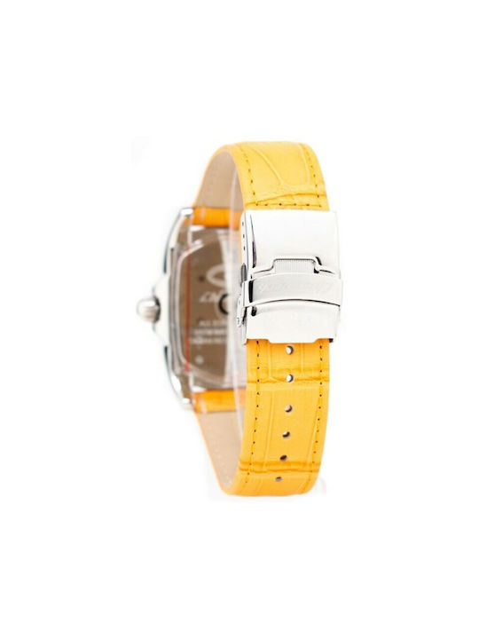 Chronotech Watch with Orange Leather Strap CT7274M-06