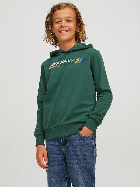 Jack & Jones Kids Sweatshirt with Hood and Pocket Green