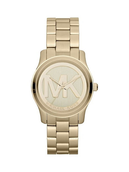 Michael Kors Runway Γυναικείο Ρολόι 43mm Μπαταρίας με Χρυσό Μεταλλικό Μπρασελέ