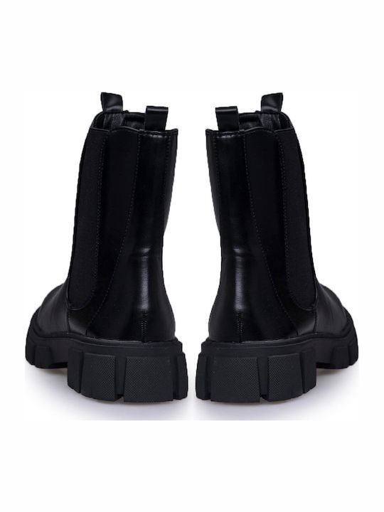 Leather Kids Boots Black