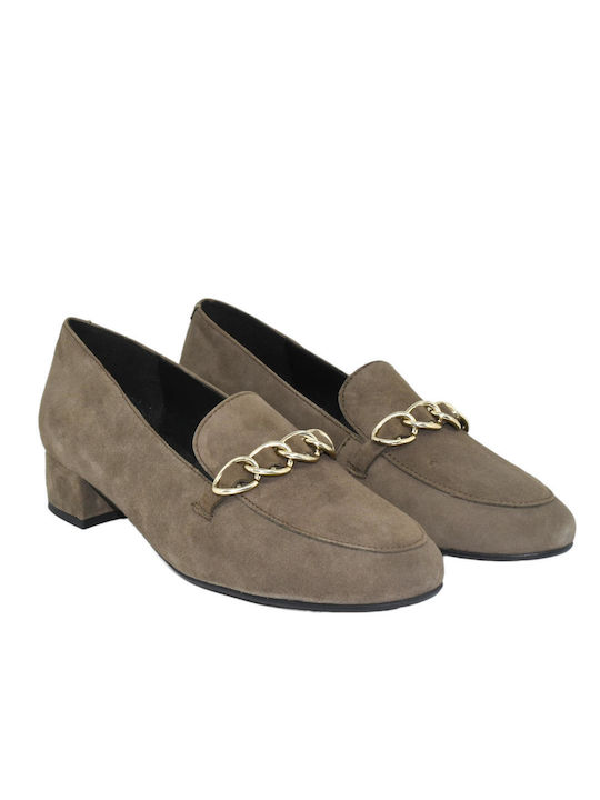 Mocasini din piele D Chicas 1401 Khaki