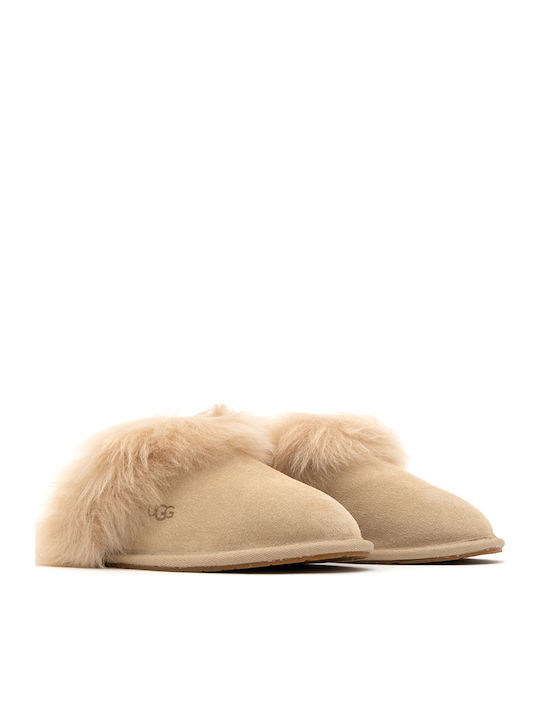 UGG Scuff Sis Closed-Toe Slippers with Fur San