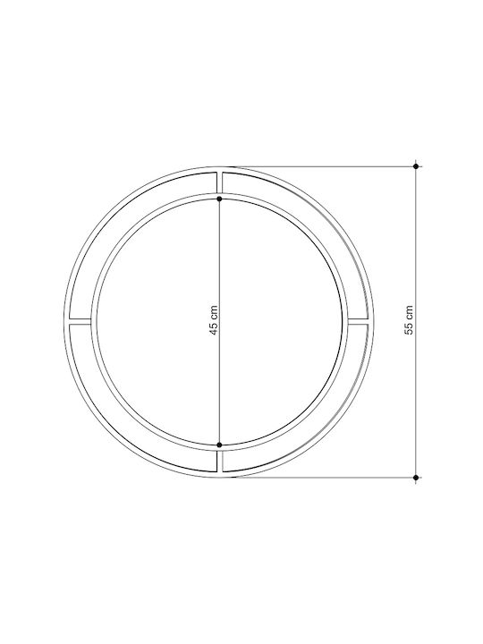 Megapap Merlin Oglindă de Perete cu Auriu Ramă din Lemn Diametru 57cm 1buc