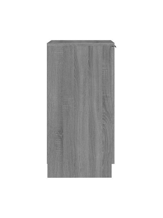 Wooden Shoe Organizer with 4 Shelves Grey 30x35x70cm