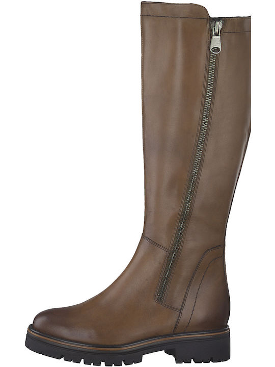 Anatomic Leather Riding Boots with Zipper Tabac Brown