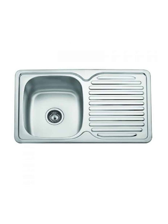 Gloria Fare Minox-201 Ι Ένθετος Νεροχύτης Inox Σατινέ Μ80xΠ50cm Ασημί