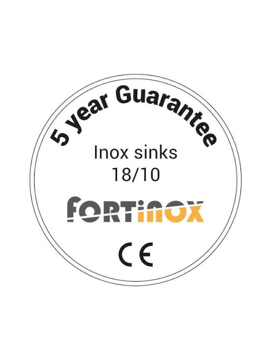Fortinox Slender 24100 107-24100-110 24100-110 Drop-In Sink Inox Satin W78.5xD44.5cm Silver