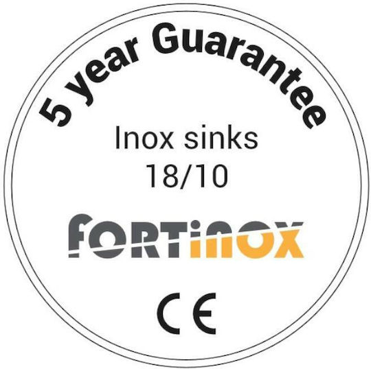 Fortinox Slender 24100 107-24100-110 24100-110 Drop-In Chiuvetă Inox Satinat L78.5xW44.5cm Argintiu