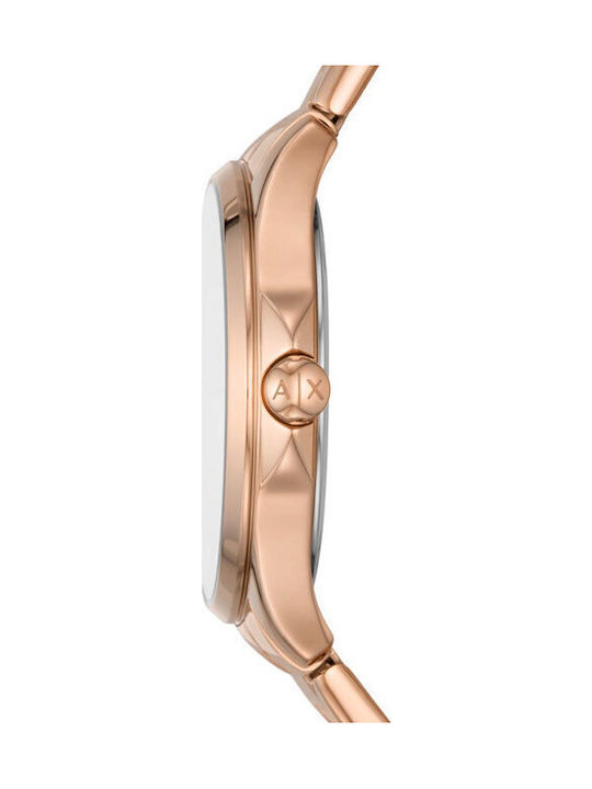 Armani Exchange Damen Uhr mit Rose Gold Metallarmband