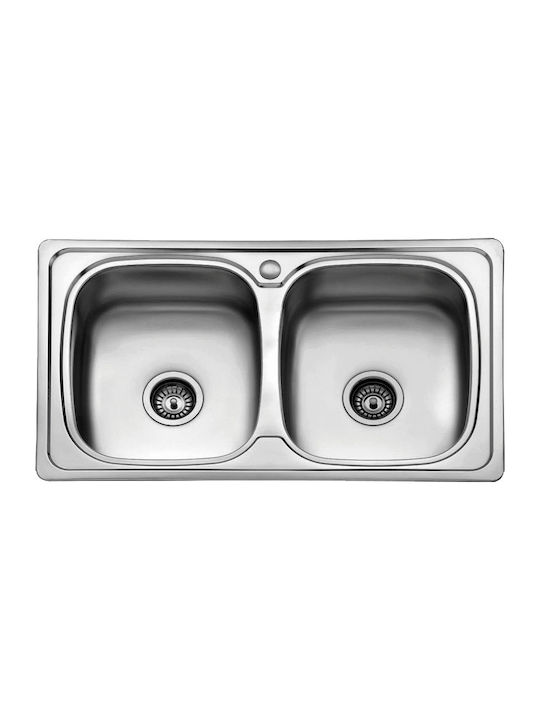 Boloco BL898 Ένθετος Νεροχύτης Inox Σατινέ Μ86xΠ50cm Ασημί