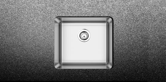 Fortinox Squadro 28045 108-28045-110 Sub masă Chiuvetă Inox Satinat L49xW44cm Argintiu