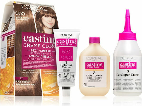 L'Oreal Paris Casting Creme Gloss Vopsea Temporară De Păr Fără Amoniac 600 Castaniu Deschis 48ml