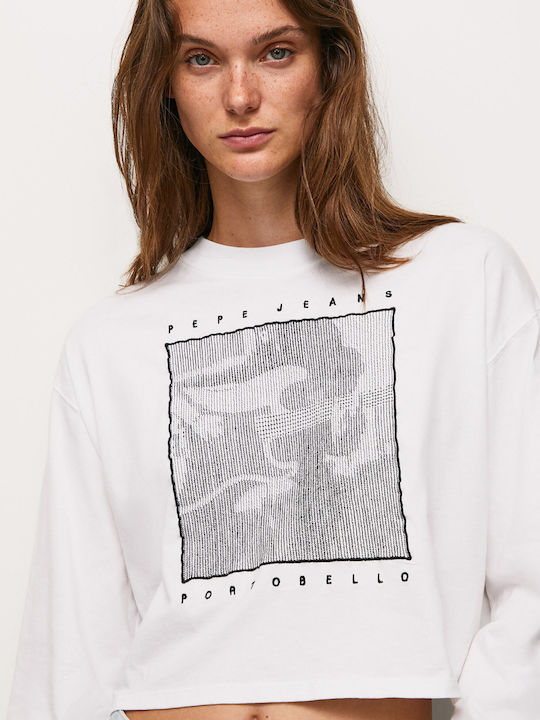 Rosalyn Cropped Hanorac pentru femei Alb