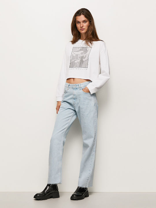 Rosalyn Cropped Hanorac pentru femei Alb