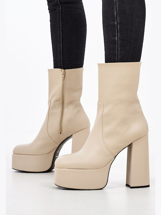 Women's Boots 1150 Beige ECOleather Mortoglou