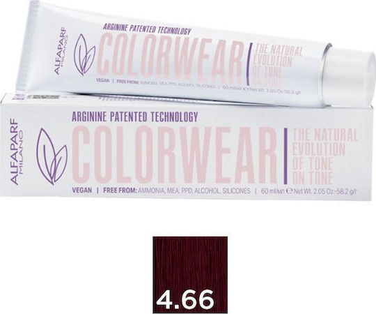 Alfaparf Milano Professional Color Wear Боя За Коса 4.66 Интензивно Кестеняво Червено 60мл