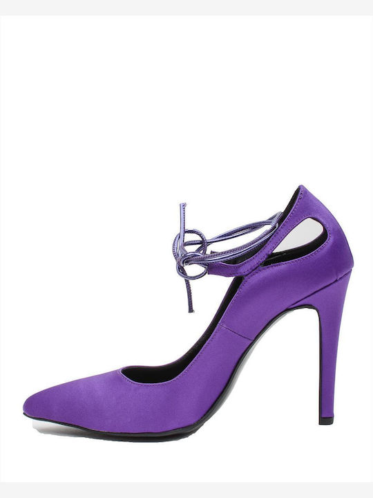 Bound Satin Pumps ZAKRO COLLECTION 83951 PURPLE MOV