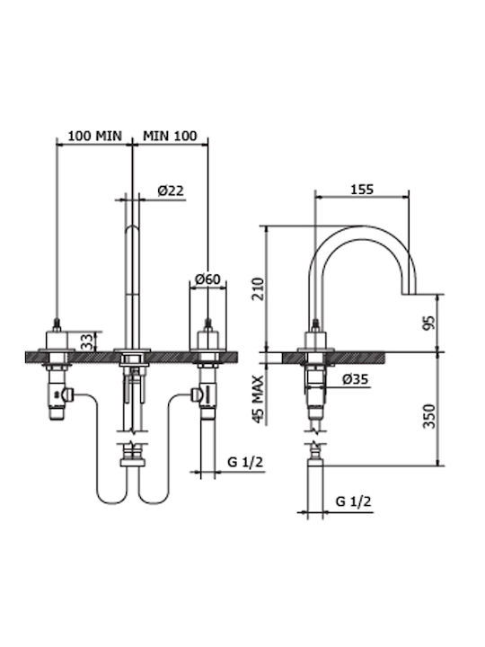Kolossos Programe One Sink Faucet Soft Brass